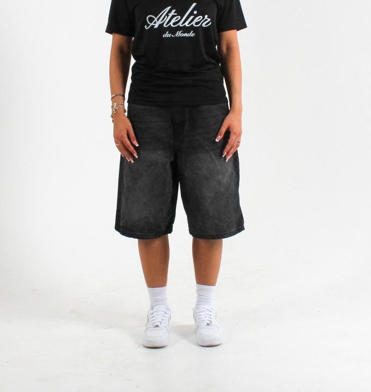 Denim jeans shorts dark grey
