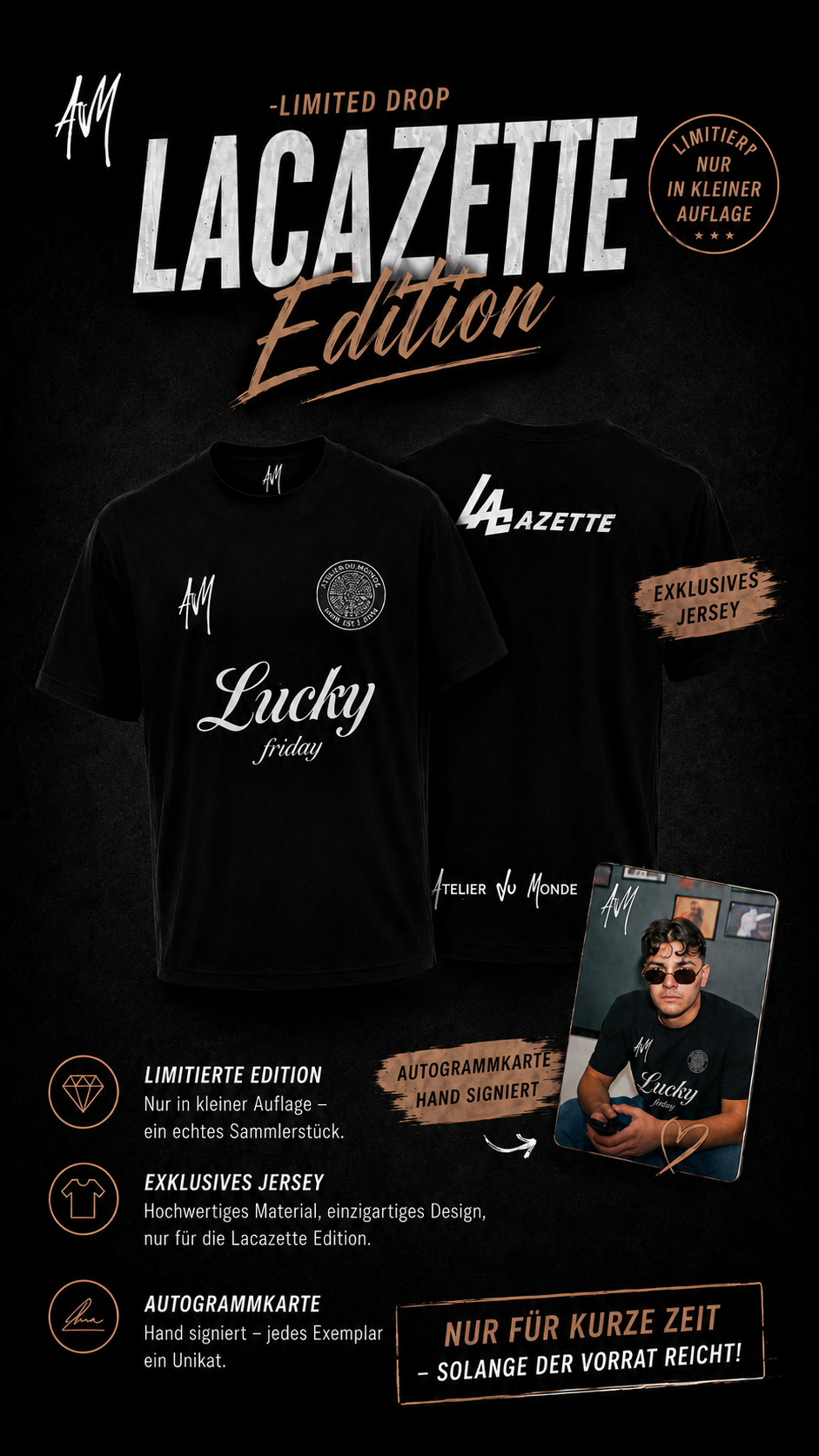 LACAZETTE JERSEY EDITION + HANDSIGNIERTE AUTOGRAMMKARTE