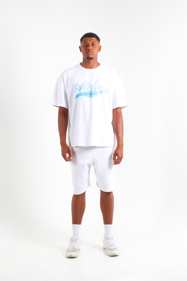 atelier blue tee white